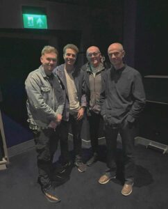 Nathan Hardie at FilmBath Festival, with Danny Boyle, John Hodge and Ben Thompson.